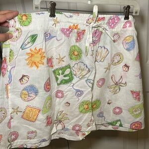 Seashell Print Cotton Shorts